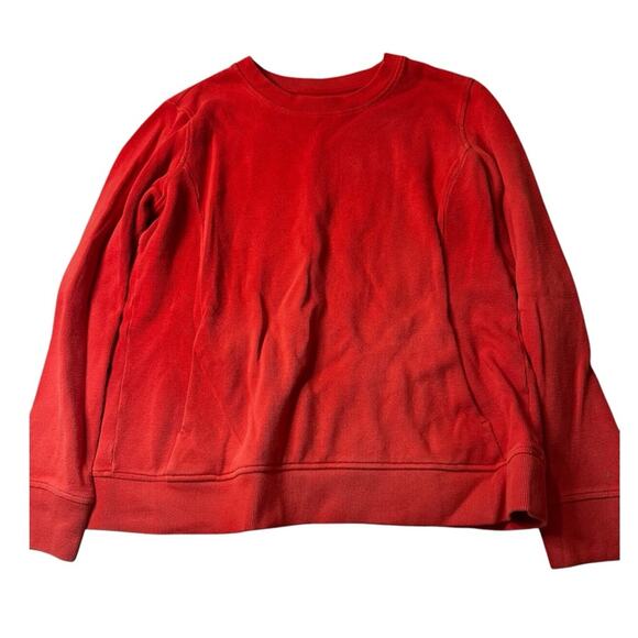 DULUTH TRADING CO Women's Rib Crewneck Sweatshirt Red  Size LARGE - Picture 1 of 10